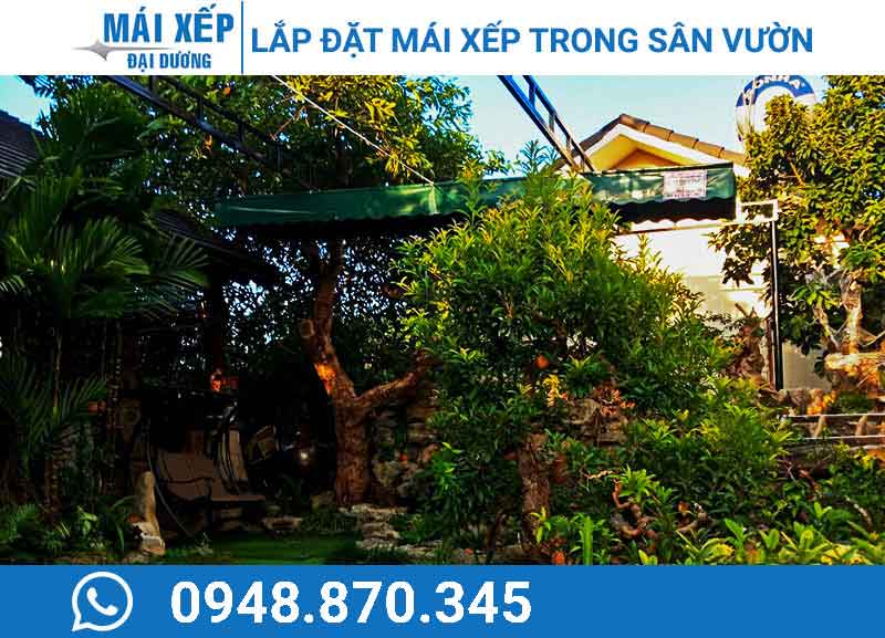 Lắp mái che sân vườn cho không gian thêm sang trọng
