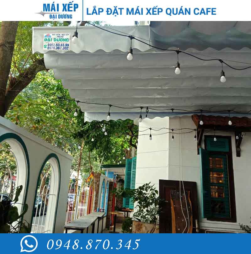 Mẫu mái xếp quán cafe mới nhất

