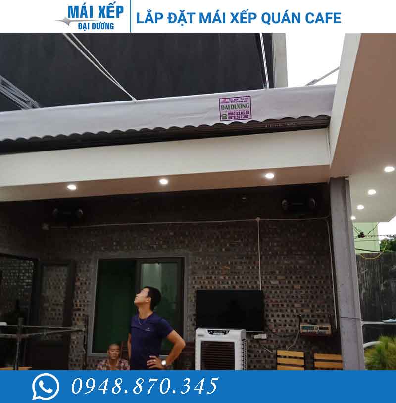 Mẫu mái xếp quán cafe mới nhất
