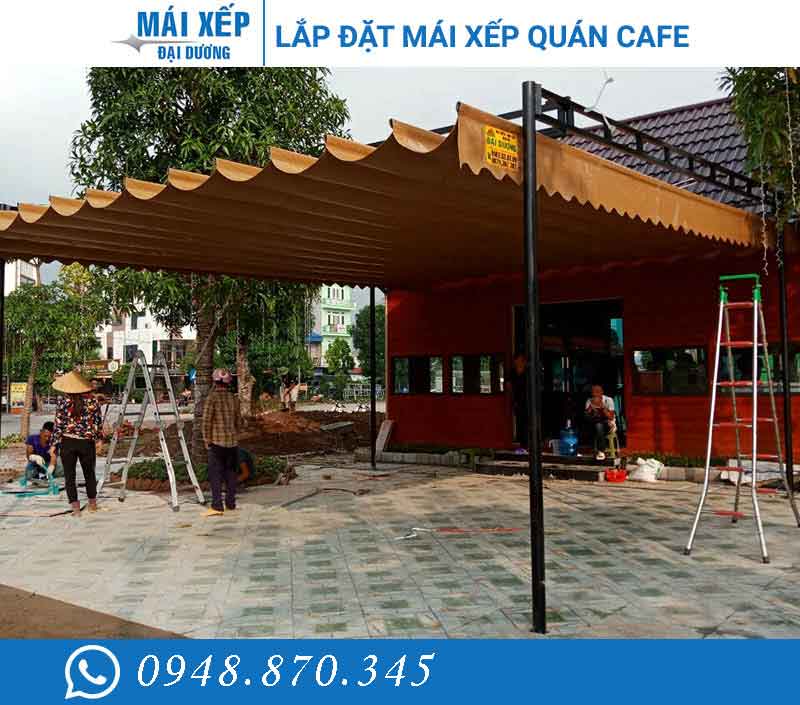 Mẫu mái xếp quán cafe mới nhất
