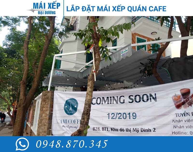 Mẫu mái xếp quán cafe mới nhất
