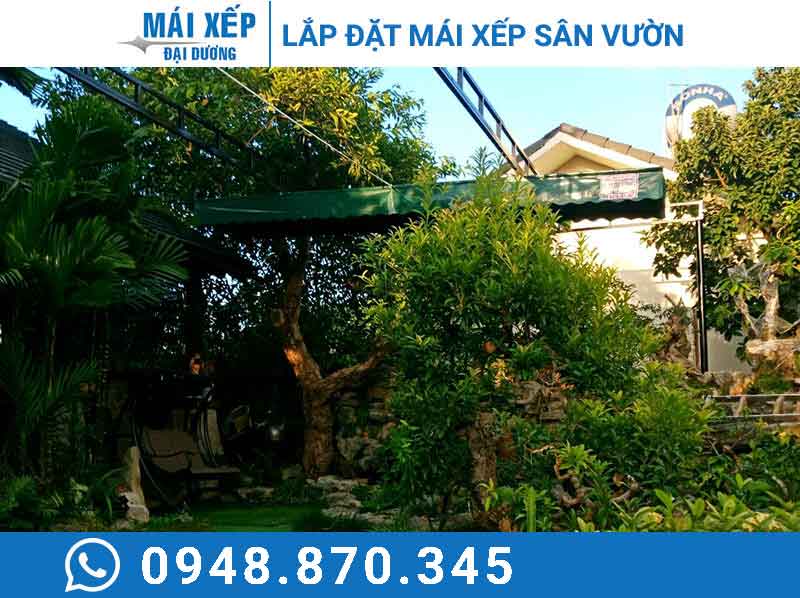 Mẫu mái xếp sân vườn đơn giản
