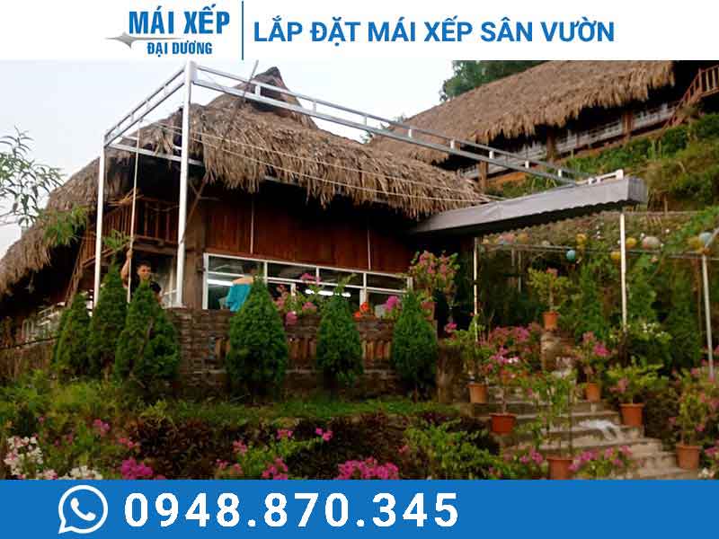 Mẫu mái xếp sân vườn đơn giản
