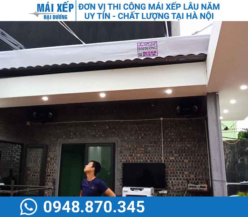 Thi công lắp đặt mái che di động giá rẻ tại Hà Nội
