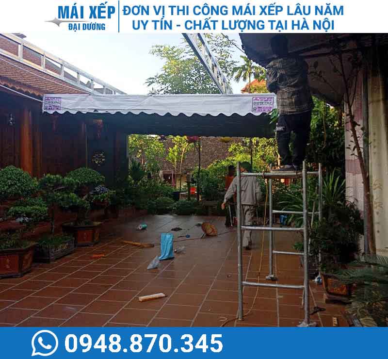 Thi công lắp đặt mái che di động giá rẻ tại Hà Nội

